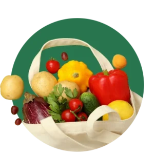 bollino con una busta di verdure
