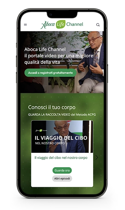 telefono con preview di aboca channel